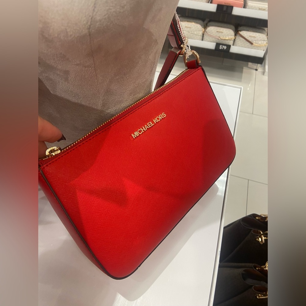 Michael Kors Bright Red Tech Crossbody - Picture 4 of 6